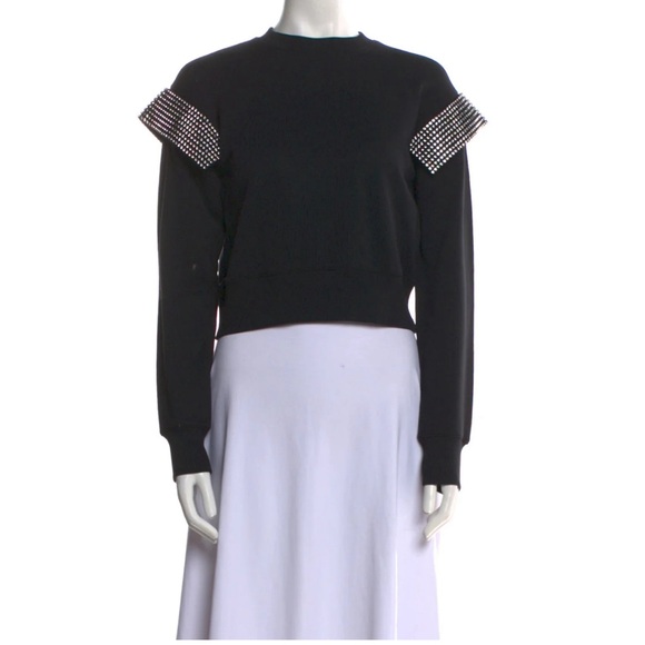 Christopher Kane Tops - Christopher Kane Crew Neck Long Sleeve Crop Top 
Black size:medium
